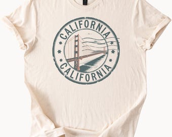 California Graphic T Shirt Golden Gate Bridge Design California State Souvenir Shirt West Coast Travel Gift California Lover Tee