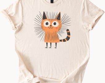 Orange Cat Graphic Tee | Funny Kitten T-Shirt for Cat Lovers