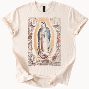 Our Lady of Guadalupe Graphic Tee Catholic Blessed Mother T Shirt Religious Apparel