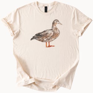 Mallard Duck Graphic T Shirt Realistic Watercolor Bird Animal Nature Lover Tee Unique Wildlife Art Shirt Gift for Birdwatcher