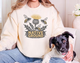 Native Ground Bees Circling Thistle Sweatshirt