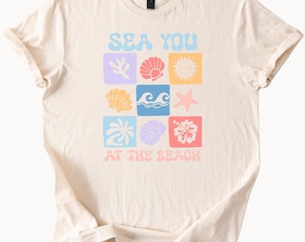 Sea You At The Beach T-shirt Summer Graphic Tee Beach Lover Shirt Vacation Top Ocean Vibes Tshirt