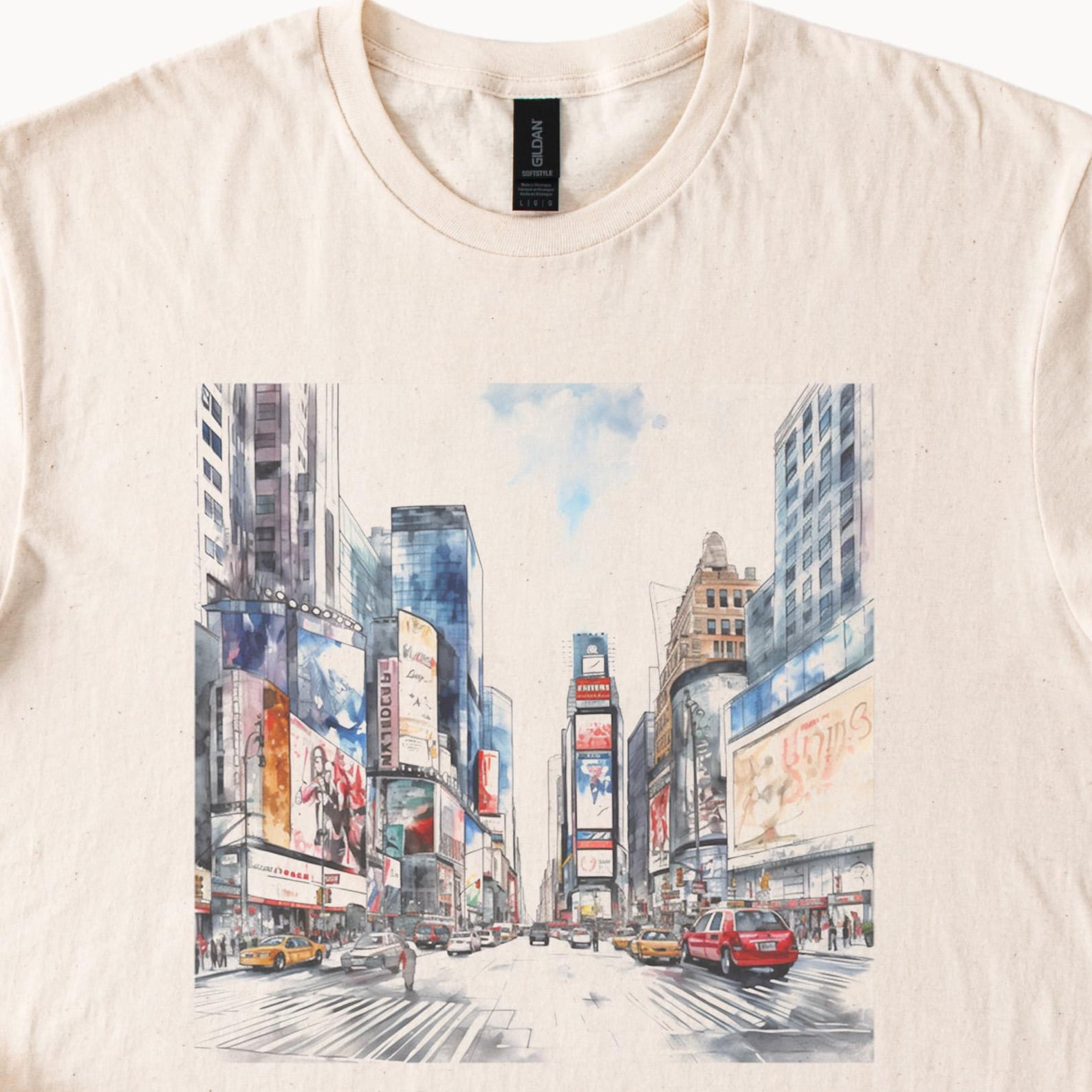 Times Square New York City Skyline Graphic T Shirt Urban Street Scene ...