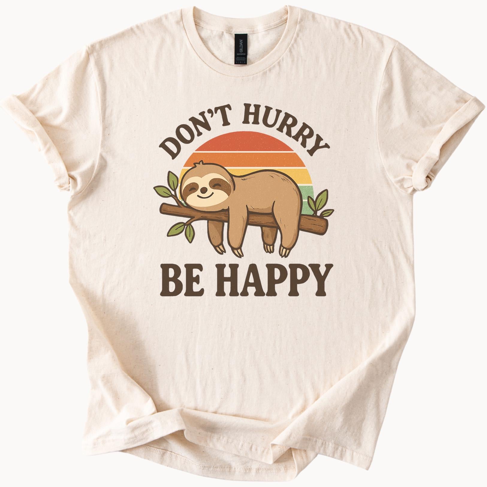 T-shirt Enfant Sloth Positive Good Vibes - Coton 100%, Manches Courtes, Bleu - Neuf Avec étiquettes
