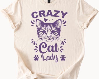 Crazy Cat Lady T-Shirt Funny Kitten Lover Tee Gift For Her