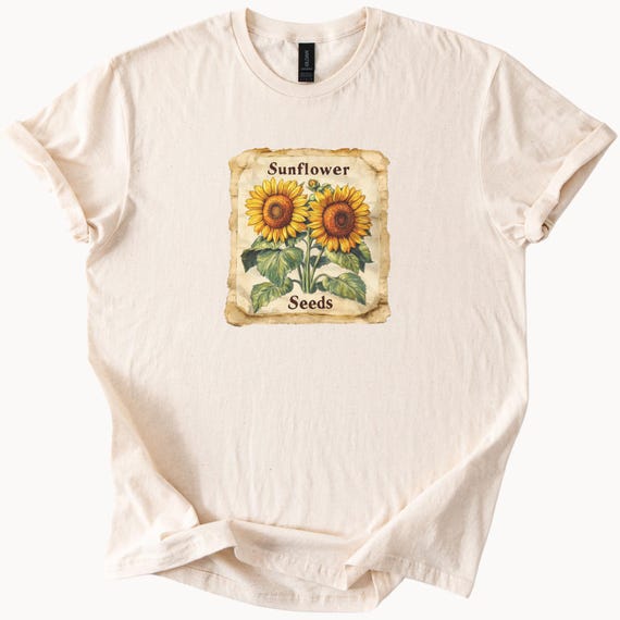 Sunflower Seeds Shirt Graphic Tee Natural Cotton Shirt Floral
