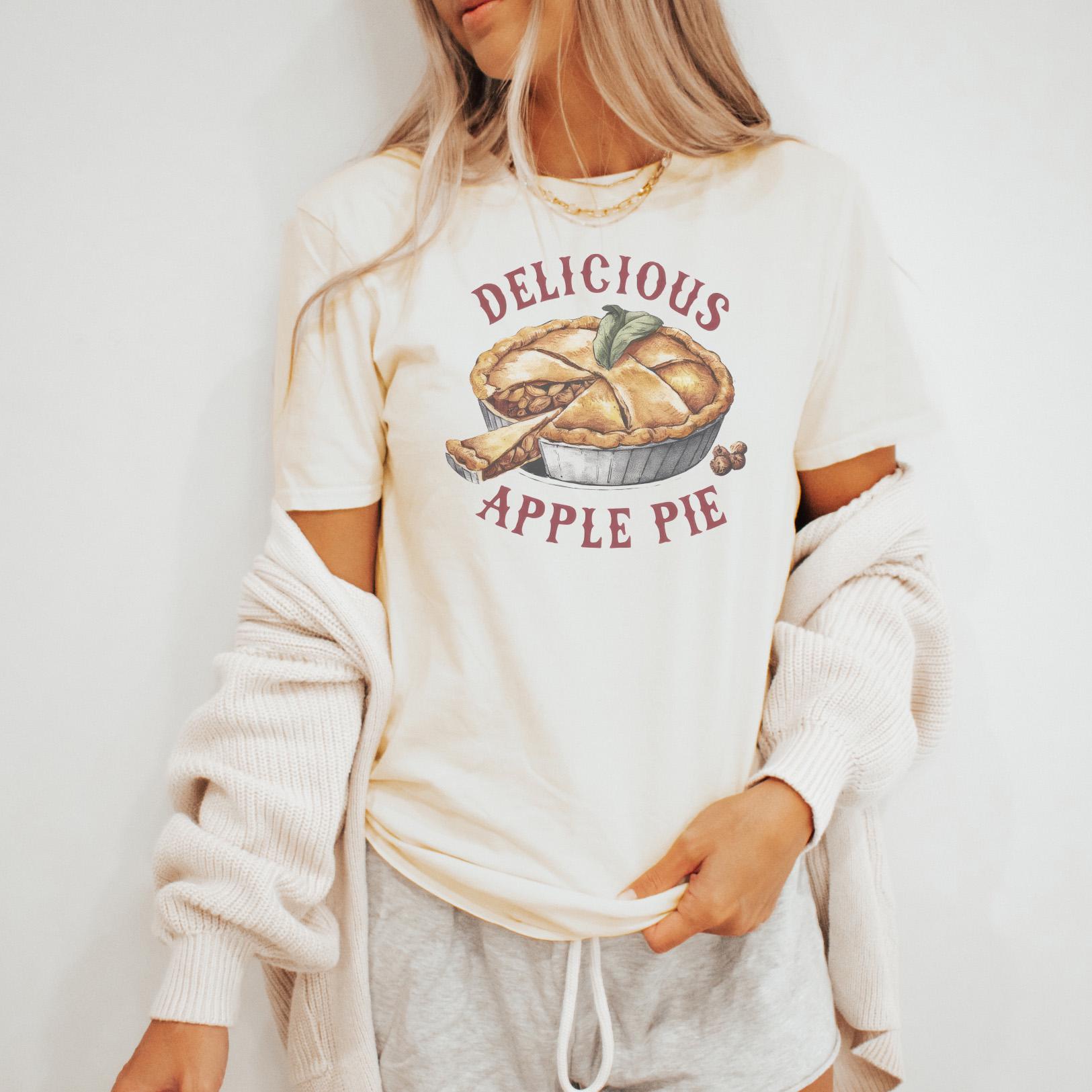 Delicious Apple Pie Graphic T Shirt Cute Baked Dessert Food