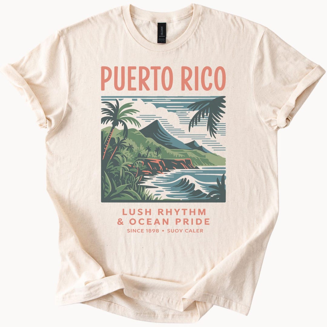 Puerto Rico Rythm Logo Puerto Rico Graphic T Shirt Lush Rhythm Ocean Pride Scenic Tropical ...
