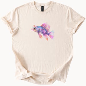 Goldfish Graphic Tee Colorful Koi Fish T Shirt Pastel Fish Lover Gift Unique Aesthetic Animal Shirt for Men Women