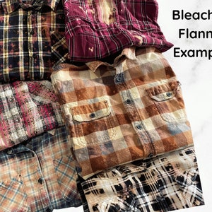 Floral Graphic Flannel Shirt, Retro Floral Shirt, Graphic Bleach Flannel, Vintage Style Shirt, Artistic Print, Boho Chic Upcycled Flannel image 3