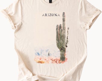 Arizona Saguaro Cactus Desert Graphic T Shirt Southwestern Tee