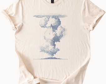 Dramatic Smoke Column Minimalist Engraved Tee