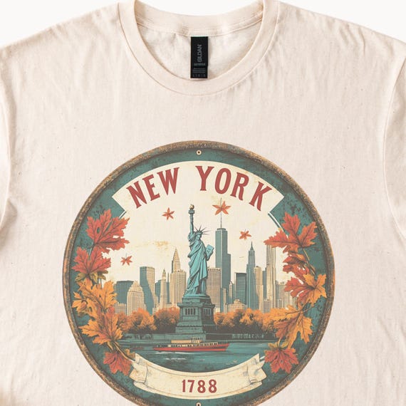 New York City Skyline Long Sleeve Shirt Statue of Liberty 1788