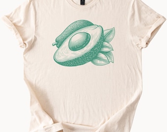 Camiseta gráfica de abacate verde, camiseta fofa de frutas, ideia de presente para amantes de comida, camiseta para amantes de abacate