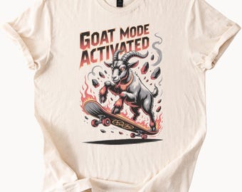 Koszulka z motywem aktywowanej deskorolki w trybie kozy Rad Animal Graphic Tee Cool Skateboarding Shirt