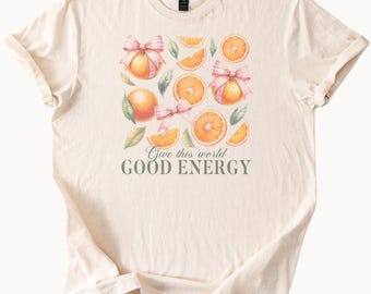 T-shirt orange fruit Good Energy T-shirt graphique agrumes