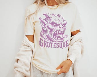 Grotesque Snarling Fantasy Creature with Tusks and Fangs Tee