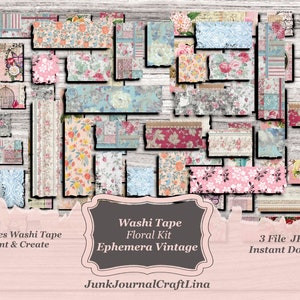 Dizdkizd Vintage Washi Tape Set, Antique Masking Tape Map Stamps Travel  Decorative Craft Tape Junk Journal Supplies for Scrapbooking, Art Journal