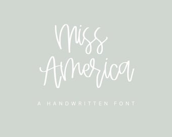 Miss America, a handwritten script font