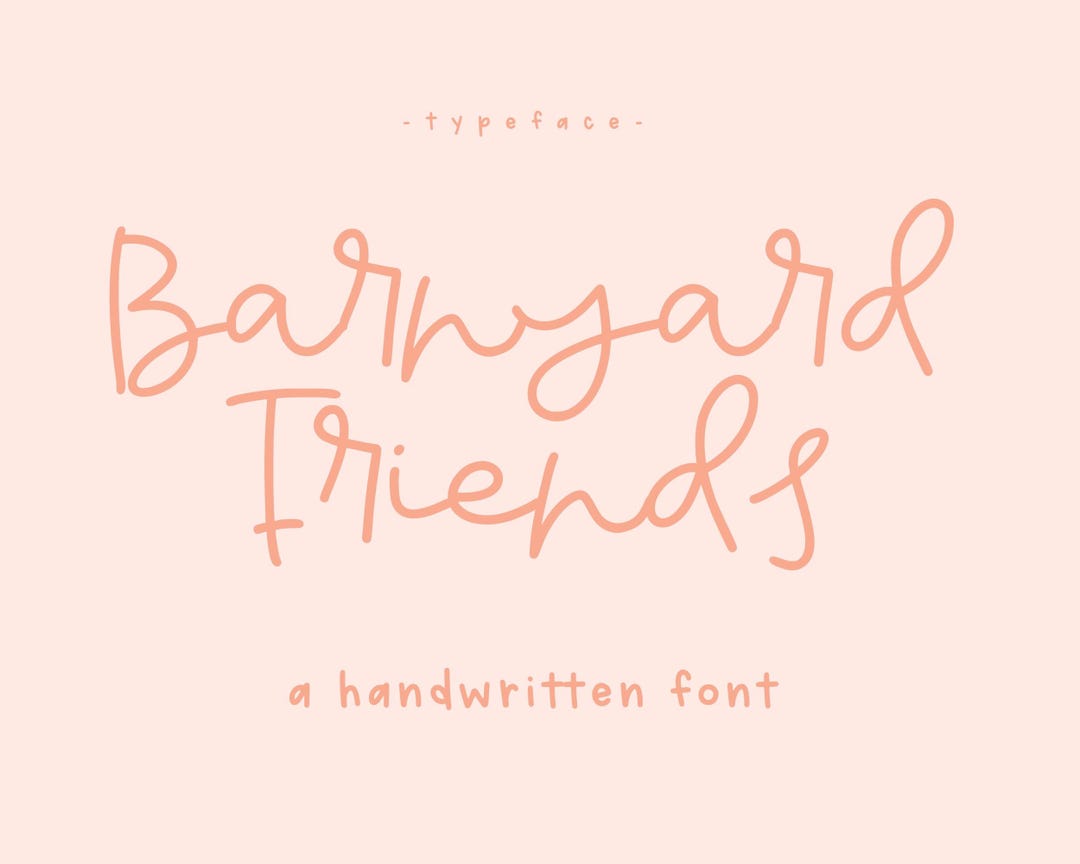 Barnyard Lettering Barnyard Friends, a Handwritten Font - Etsy