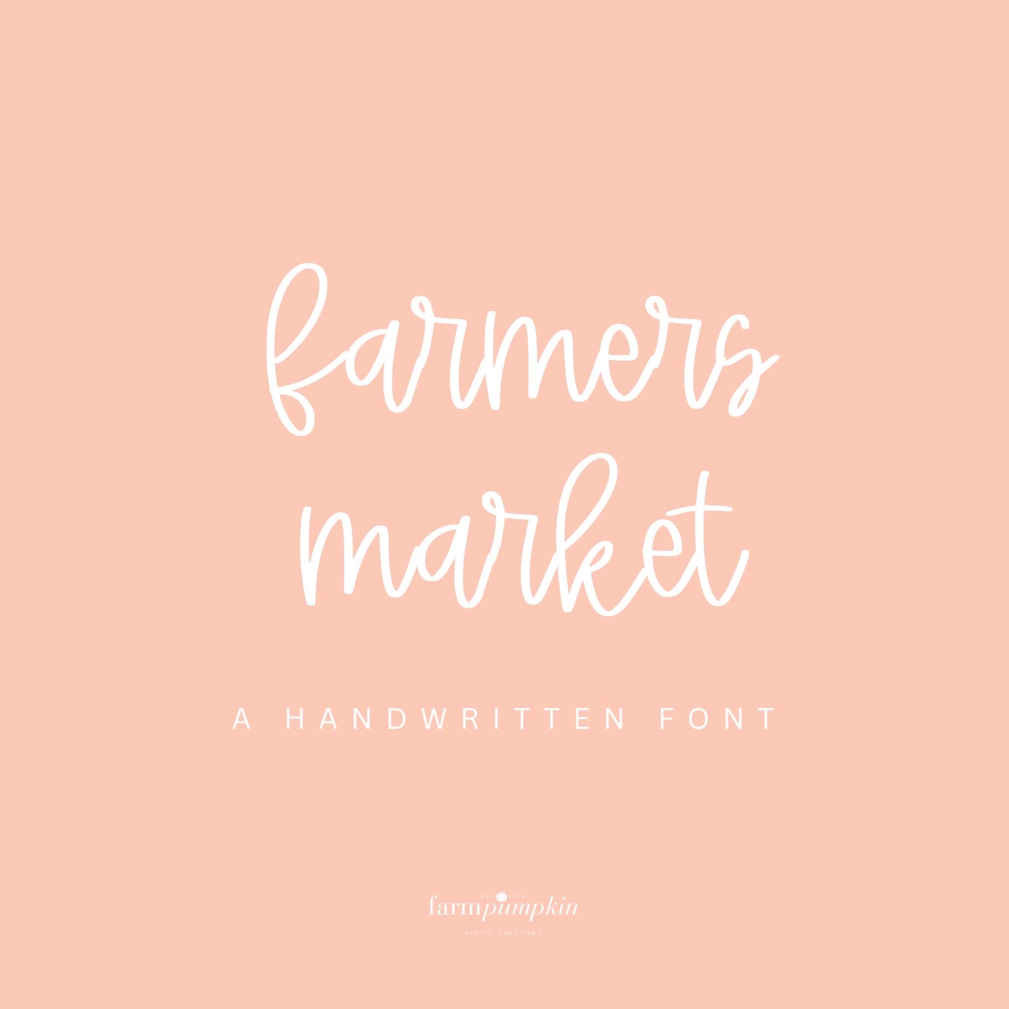 Farmers Market, a handwritten script font