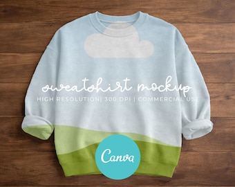 Sweatshirt Mockup | Canva Ready | Transparent Shadow Overlay | 300 DPI | Commercial Use