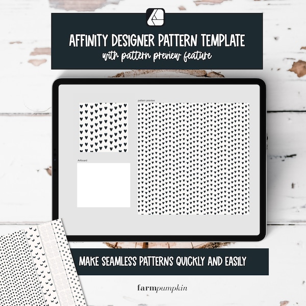 Affinity Designer Pattern Design Template with Pattern Preview