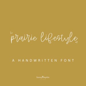 Prairie Lifestyle, a handwritten script font