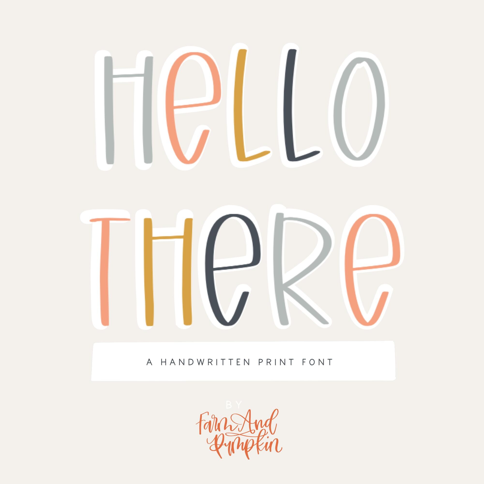 Hello There, a Handwritten Print Font - Etsy