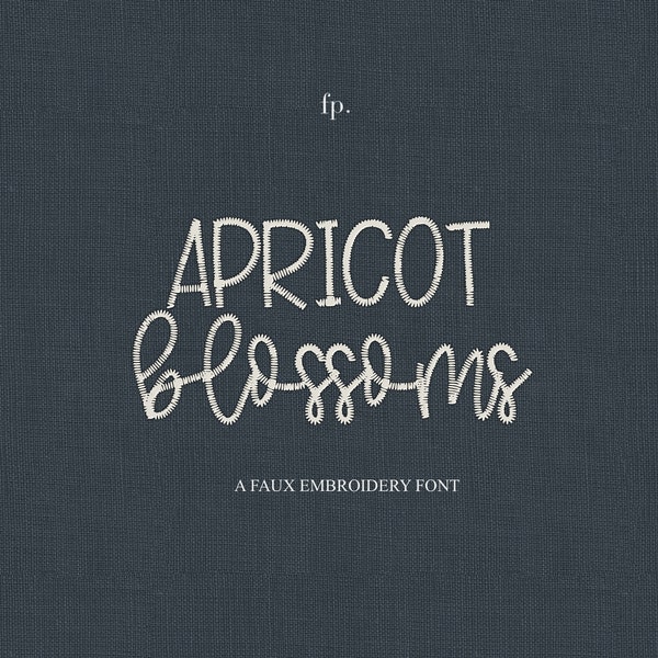 Apricot Blossoms, a faux embroidery font Duo, OTF file