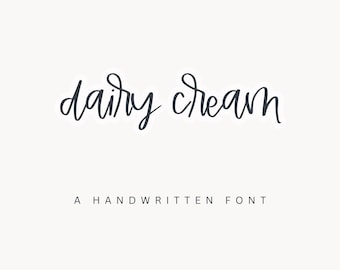 Dairy Cream, a handwritten font