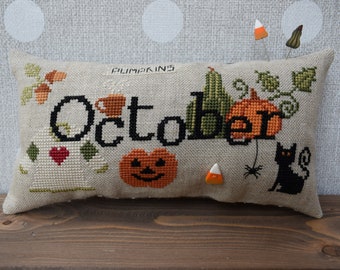 When I Think Of October - Cross Stitch Chart - Digital Copy