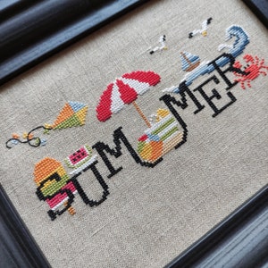 When I Think Of Summer - Cross Stitch Chart - Digital Copy