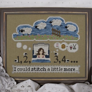 The Sleepless Stitcher - Cross Stitch Chart - Digital Copy  Stitch Count: 159Wx130H