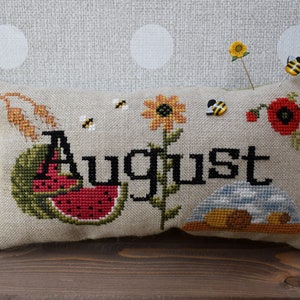 When I Think Of August - Cross Stitch Chart - Digital Copy