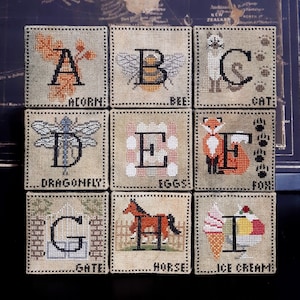 When I Think Of A, B, C, D, E, F, G, H, I Special Price - Cross Stitch Charts - Digital Copy