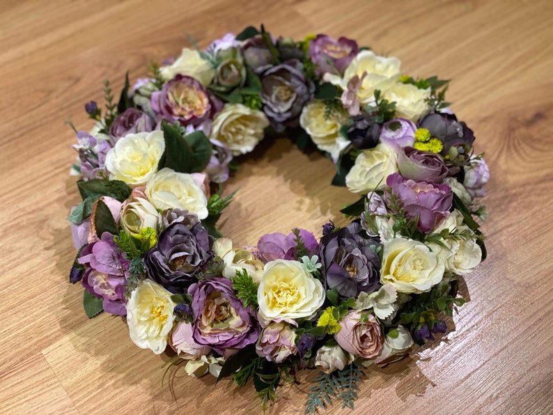 Artificial flowers wreath Etsy