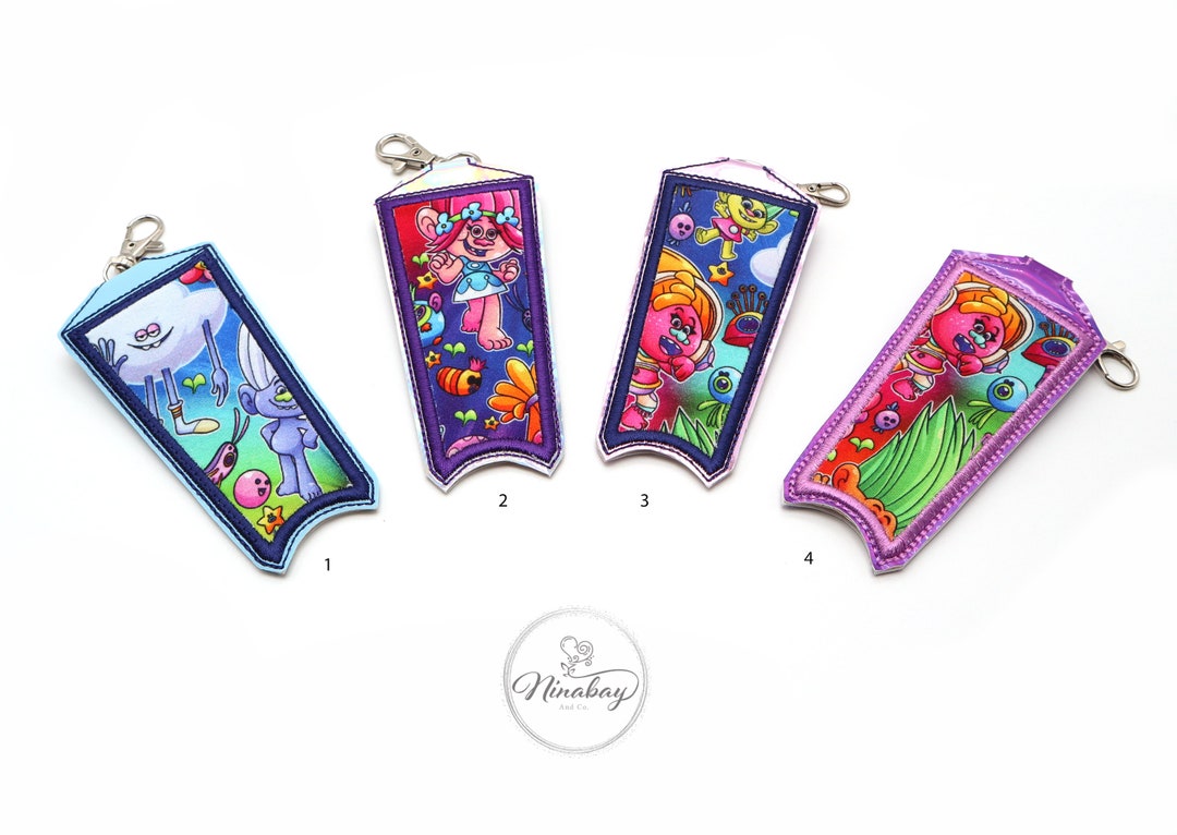 Keychain Lotion Holder Trolls Appliqué Holder Keychain Case Etsy