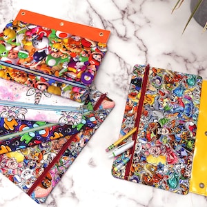 Binder zipper pouch | 3-ring binder pouch | Pencil binder pouch school kids