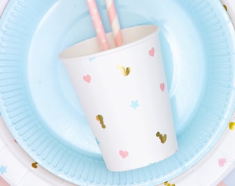 Gender Reveal Paper Cups, Boy or Girl Paper Cups, Gender Reveal Party Decorations, Gender Reveal Cups, Gender Neutral Plates, Boy or Girl