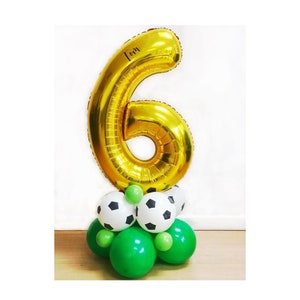 Scultura di palloncini fai da te da 43" a forma di pallone da calcio, verde/oro, per compleanno, per ragazzi, oro, verde e nero, scultura di palloncini, kit fai da te, palloncini per ragazzi, pallone da calcio
