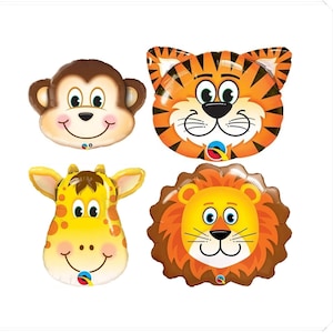 Small Foil Animals Range Balloons, Mini Safari Balloons, Safari Party Balloons, Zoo Party, Wild One, Foil Balloons, 1st Birthday Balloon