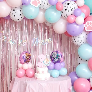 Paw Balloon Garland Kit, Any length, Girl Dog Balloon Arch, Pink Dog Balloon Garland, Dogs Balloon, Dog Balloon, Cat Balloon Arch, Puppy