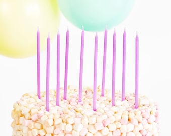 Lavender Birthday Candles, 14cm/5.5in, Lilac Candles, Purple Candles, Lilac Cake Decorations, Purple Birthday Candles, Lilac Party Decor