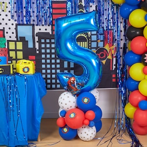 Kit de globos de fiesta de cumpleaños con temática de Spiderman, globos de  látex y papel de aluminio con increíble araña, juego de 19 globos, perfecto