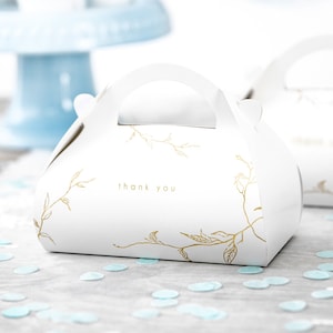 10 white and gold cake boxes, White Cake Boxes, Wedding Cake Boxes, Wedding Favour Boxes, Wedding Paper Boxes, Thank you Boxes, Gold, White
