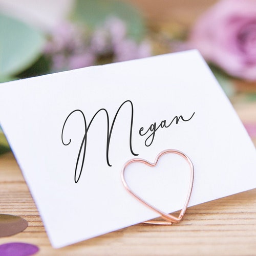 10 Rose Gold Heart Place Card Holders Rose Gold Metal Place Etsy UK
