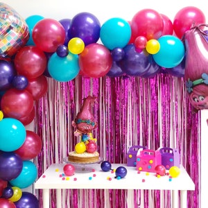 High Quality Trolls Balloon Arch, Trolls Balloon Garland, Trolls birthday party, Trolls party decorations, Trolls Worldtour Party Decor image 4