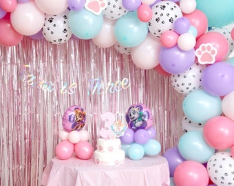 Kit ghirlanda di palloncini a forma di zampa, qualsiasi lunghezza, arco di palloncini per cani femmine, ghirlanda di palloncini rosa per cani, palloncini per cani, palloncini per cani, arco di palloncini per gatti, cuccioli