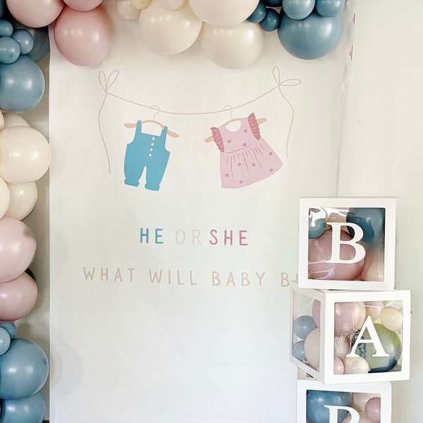 Large Gender Reveal Backdrop, Gender Reveal Backdrop, Gender Reveal Decorations, Gender Reveal Decor, Gender Reveal Vinyl Backdrop